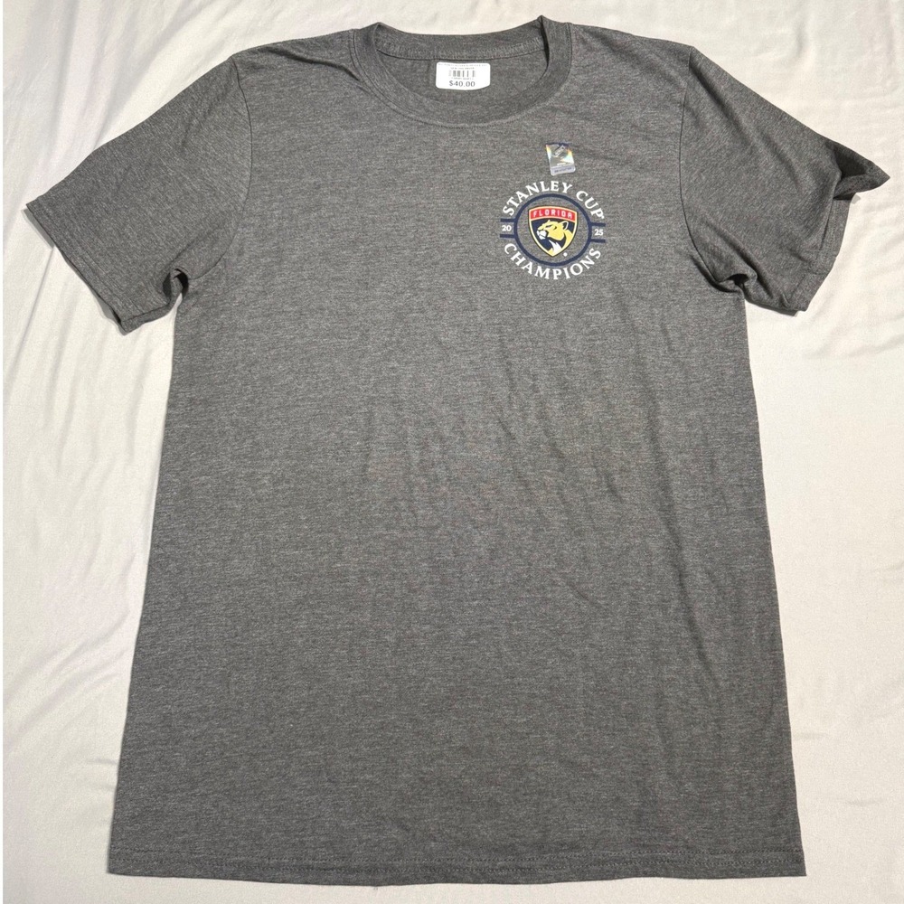 Florida Panthers 2025 Stanley Cup Champions Quest For Cup NHL Shirt Mens S NEW - Picture 1 of 6